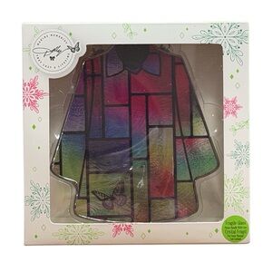 Dolly Parton Coat of Many Colors Christmas Stained Glass Ornament Wall Decor New